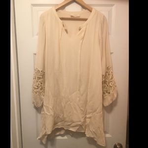 American Threads long sleeve cream dress